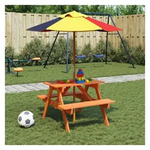 vidaXL Picknicktisch 4-tlg. Braun