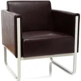 HJH Office Loungesessel ARUBA Kunstleder 56 x 56 x 74 cm Braun höhenverstellbar