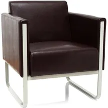 HJH Office Loungesessel ARUBA Kunstleder 56 x 56 x 74 cm Braun höhenverstellbar