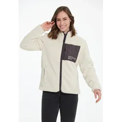 Fleecejacke WHISTLER "Sprocket", Damen, Gr. 44, beige (hellbeige), 100% Polyester, mehrfarbig, casual, normal, hoch geschlossener Ausschnitt, Langarm, Jacken, mit Kontrast-Brusttasche