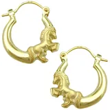 GALLAY Creolen Pferd gold Gelbgold 9Kt 17x14mm