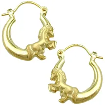 GALLAY Creolen Pferd gold Gelbgold 9Kt 17x14mm