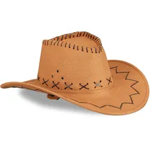 Relaxdays Cowboyhut Fasching braun Erwachsene