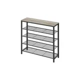 VASAGLE Schuhregal 100 x 92,5 x 30 cm grau-schwarz / schwarz