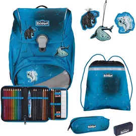 Scout Schulranzen Safety Light Alpha Set 4-teilig Polar Blue