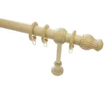 Gardinenstange »Gardinenstangen Set Holz, 1 läufig-läufig, Fixmaß, Serie Lugano, Gardinenstangen, 25043923-3 beige