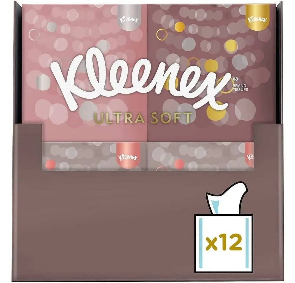 KLEENEX Kosmetiktücher Kosmetiktücher-Boxen Ultra Soft, extra weich, 3-lagig, 12x48 Tücher