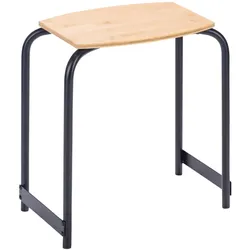 PICKNICO Campinghocker Retro Picknick Sitz Hocker Alu Bambus Holz Leicht 0,9 kg