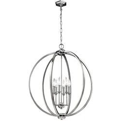 Pendellampe Deckenleuchte Hängelampe Stahl Nickel D 62,2 cm Kugel-Design