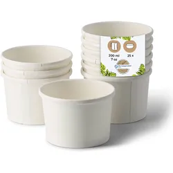 BIOZOYG Suppenbecher to go 500 Stück 200 ml, weiß Suppenschüsseln Einweg - Einweggeschirr Alternative zur Plastikschüssel - Becher, Suppe, Soup Bowl