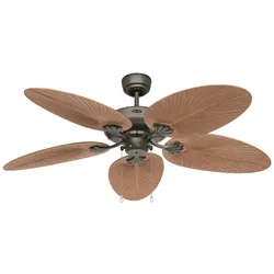 Deckenventilator Outdoor Classic - Lack Bronze / Palme/Rattan