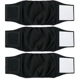 Hixingo 3 Stück Hundewindeln für Rüden Inkontinenz - Wiederverwendbare Hunde Windeln Läufigkeitshose Hygienisch und Saugstark Hundewindeln für Männliche und Weibliche (M,Schwarz)