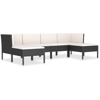 vidaXL Garten-Lounge-Set 6-tlg. schwarz 3056962
