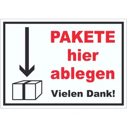 Pakete hier ablegen Aufkleber A3 (297x420mm)