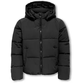 KIDS ONLY Steppjacke KIDS ONLY "KOGDOLLY SHORT PUFFER JACKET OTW", Jungen, Gr. 158, schwarz, Web, Obermaterial: 60% Polyester, 40% Nylon, unifarben, normal hüftlang, Jacken Steppjacke, mit abnehmbarer Kapuze