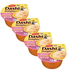 Inaba DASHI Ergänzungsfuttermittel für Katzen - Huhn und Lachs 4x70 g (Rabatt für Stammkunden 3%)