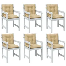 vidaXL Niedriglehner Auflage 100 x 50 x 7 cm Melange Beige 6 St.