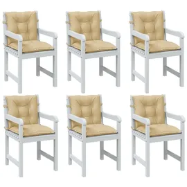 vidaXL Niedriglehner Auflage 100 x 50 x 7 cm Melange Beige 6 St.