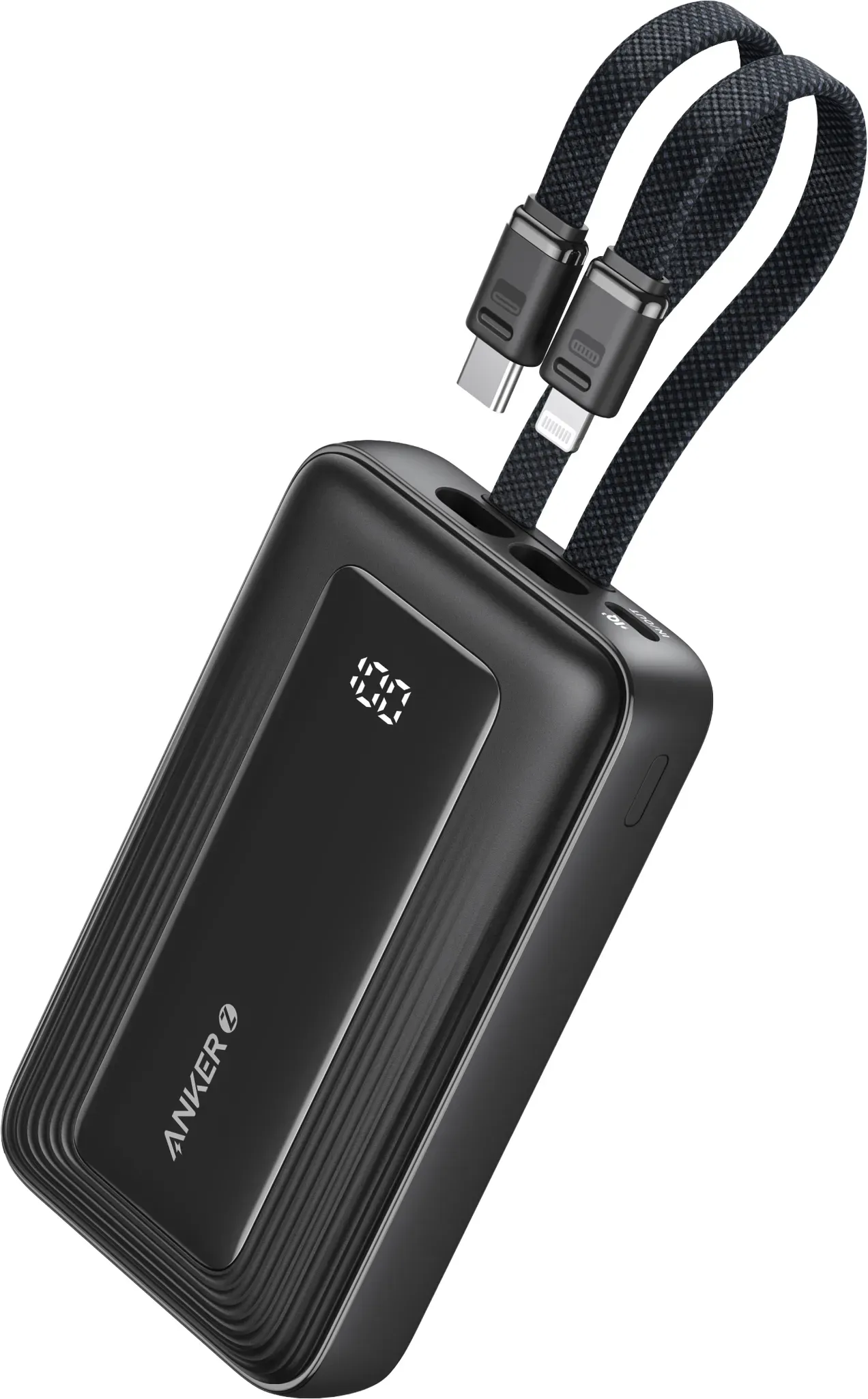 Anker Power Bank (10K,30W, Built-In USB-C+Lightning Cable)