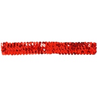 Widmann 00308 - Pailletten Stirnband, Damen, Rot, 20er Jahre, Accessoire, Kostüm, Karneval, Mottoparty