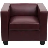 MCW 3-1-1 Couchgarnitur Lille ~ Kunstleder, rot-braun