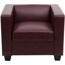 MCW 3-1-1 Couchgarnitur Lille ~ Kunstleder, rot-braun