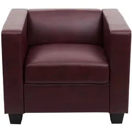 MCW 3-1-1 Couchgarnitur Lille ~ Kunstleder, rot-braun