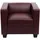MCW 3-1-1 Couchgarnitur Lille ~ Kunstleder, rot-braun