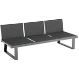 Kettler 3-Sitzer / Liege RASMUS MODULAR, Aluminium Anthrazit / Outdoorgewebe Charcoal / Teak-Armlehne