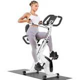 Dskeuzeew Hometrainer Fahrrad Klappbar Ergometer Heimtrainer für Zuhause, mit 8 Stufen LCD Display heimtrainer fahrrad Belastbarkeit 150KG