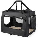 LIONTO Hundetransportbox 60 x 42 x 44 cm Schwarz