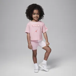 Jordan Mini Me Toddler Flight Bike Shorts-Set - Pink, 2T