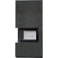 Kratki Kaminbausatz Floki Box links Quarzsinter Schwarz