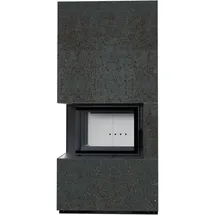 Kratki Kaminbausatz Floki Box links Quarzsinter Schwarz
