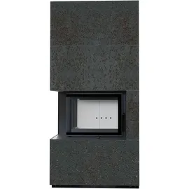 Kratki Kaminbausatz Floki Box links Quarzsinter Schwarz