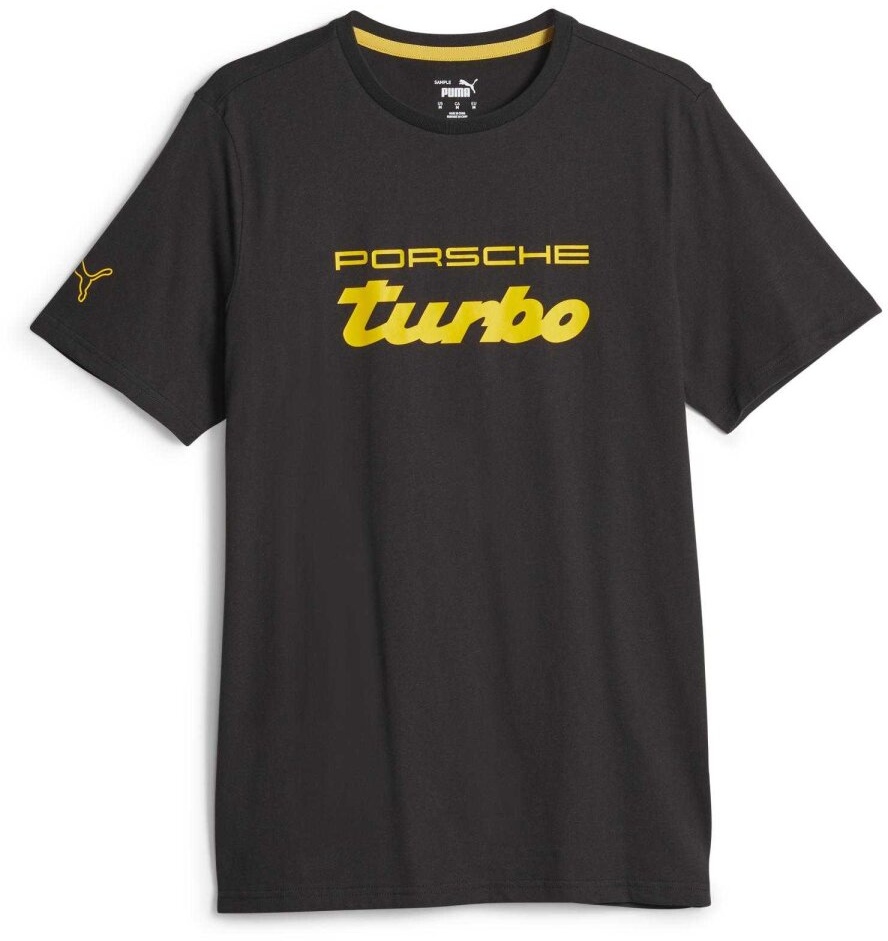 PUMA Herren T-Shirt - Motorsport, Porsche Legacy ESS TEE, Baumwolle, Rundhals, kurz, Print, einfarbig Schwarz 2XL