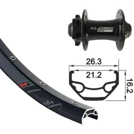 XLC Vorderrad 26x1.9 FW-A07 6-Loch schwarz Steckachse 15mm 32-Loch