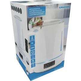 Grundig Luftbefeuchter und Aroma Diffuser 4L - Diffuser Ätherische Öle - Humidifier mit Hygrometer und Zeitschaltuhr - Räume der 15 zu 30m2 - 26 x 15 x 33 CM - Weiß