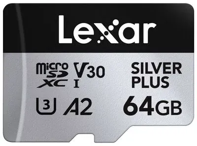 Lexar microSDXC Silver Plus UHS-1 V30 R205/W100MB/s 64 GB