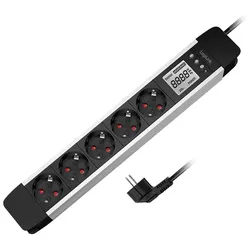 LOGILINK Steckdosenleiste LPS286, 5-fach, Display, Echzeit Energieverbrauch