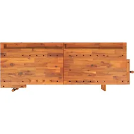 vidaXL Werkbank mit Schubladen Schraubstöcken 192x62x83 cm Akazienholz