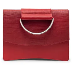 Gretchen Schultertasche Oyster Clutch Three aus italienischem Kalbsleder rot 