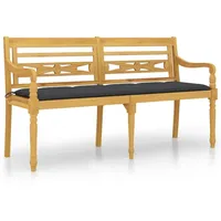 VidaXL Batavia-Bank mit Anthrazit Kissen 150 cm Massivholz Teak