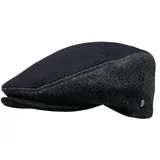 WEROR Herren Flatcap Schiebermütze Schirmmütze Mütze Cap WEROR-395.1 (55, Schwarz) - 55