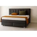 mebloland Boxspringbett VERONA mit zwei 7-Zonen-Taschenfederkernmatratzen und gepols - 140x200 - Anthracite 18
