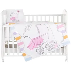 Chipolino Babybettwäsche 3-teilig, Decke 130 x 100 cm, Kissen 45 x 35 cm, Laken pink