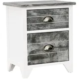 vidaXL Nachtschrank Grau und Weiß 38 x 28 x 45 cm Paulownia-Holz