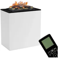 Kaminlicht Elektrokamin Rilke Wasserdampf Kamin, Elektrischer Kamin, Wasserdampfkamin mit 3D Feuer und Knisterfunktion weiß
