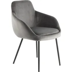 Kayoom Polsterstuhl »Stuhl Cobain 825 2er-Set, einfarbiges Design, minimalistisch gestaltet«, (Set), 2 St., samtweicher Bezug, weiche Polsterung für ein gemütliches Sitzgefühl Kayoom Grau