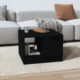 ZQQLVOO Couchtisch Schwarz 50x50x36 cm Holzwerkstoff, Sofatisch, Sofa Beistelltisch, Kaffeetisch für Kaffee und Laptop, Couch Tisch Sofa für Wohnzimme, Betttisch für Schlafzimmer